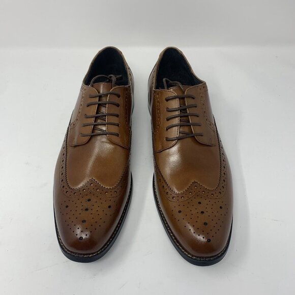 Stacy Adams Garrison 24916-221 Dress Shoes Mens 9.5M Cognac Wingtip Oxford S0664 main image 6